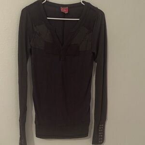 Free People Dark Long Sleeve Top